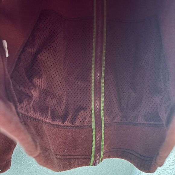 Patagonia Womens Jacket Full Zip Size LARGE Solid Rust High Neck Collared - Picture 10 of 10